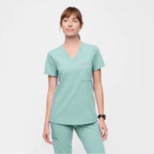 Figs Seaglass Scrub Top